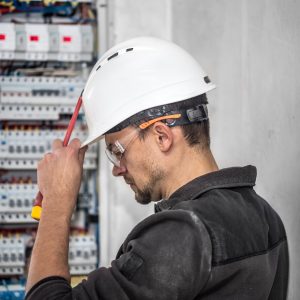 tecnico electrico que trabaja centralita fusibles 169016 5519